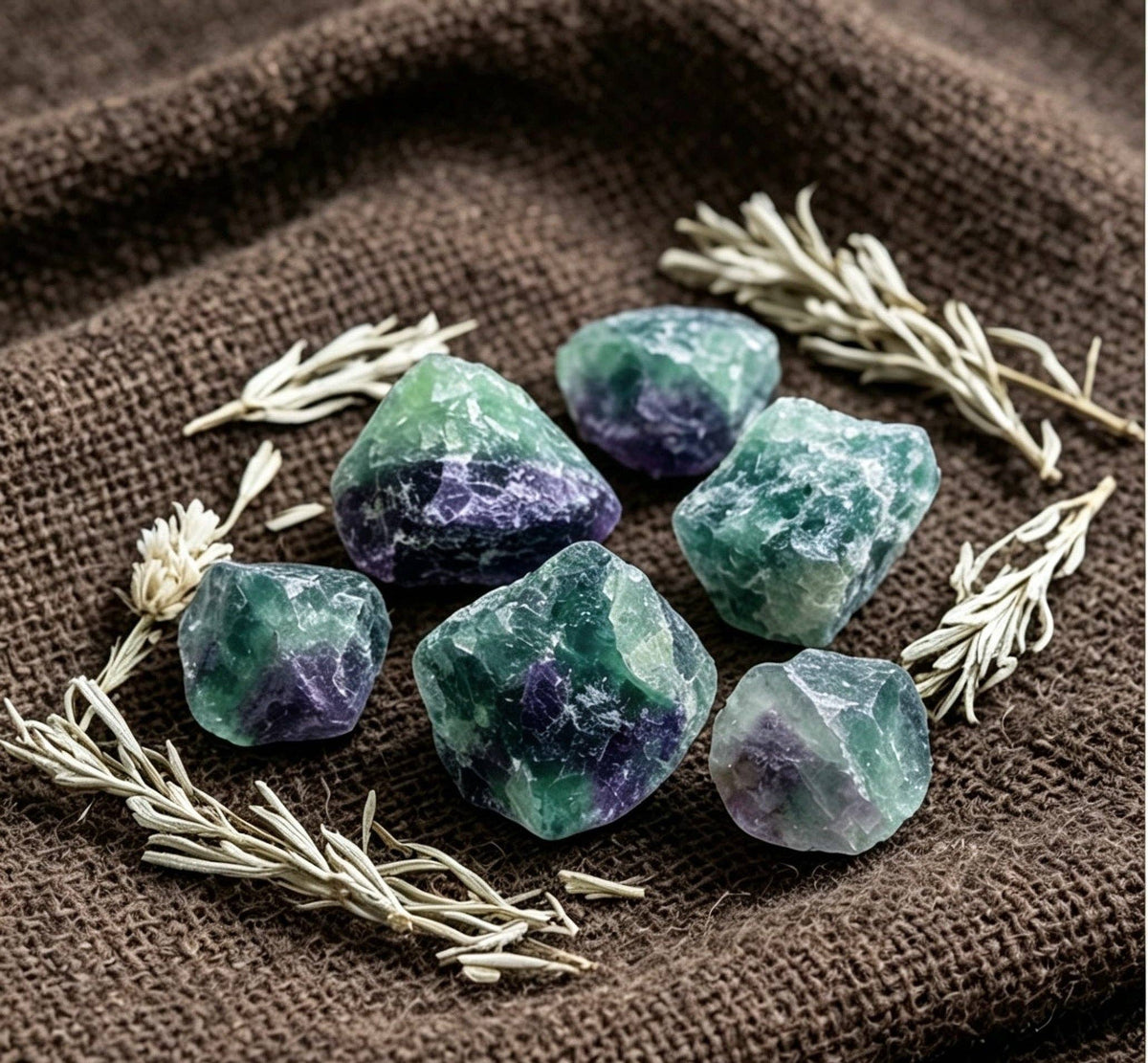 Raw Feather Fluorite Stones 100g | Natural Angel Plume Crystals