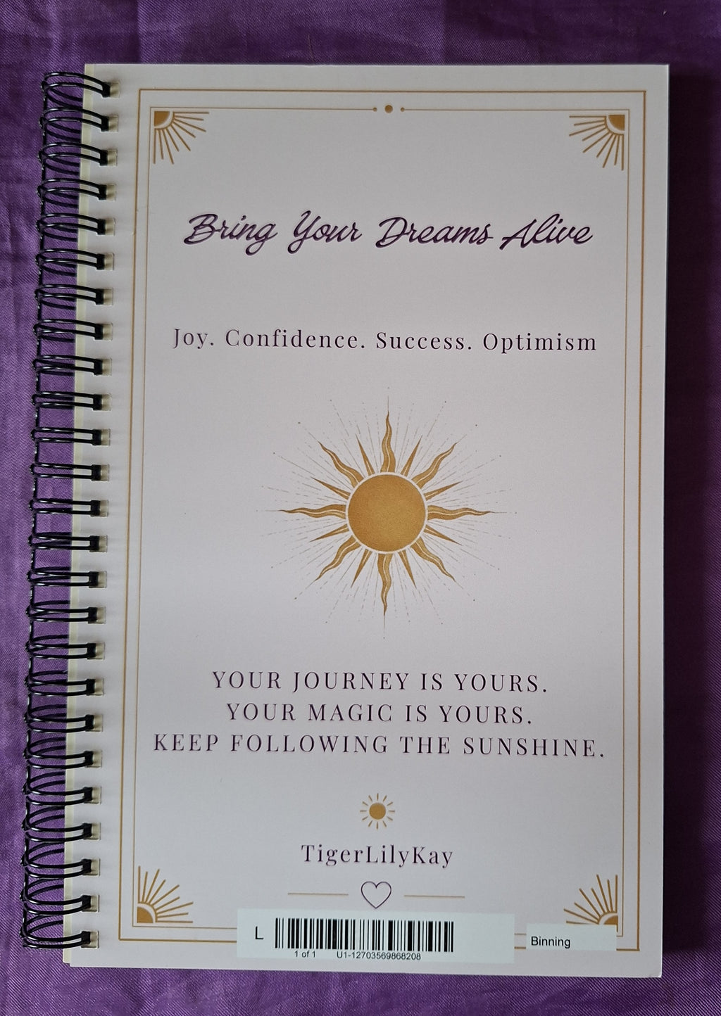 The Radiant Journal A5 80 pages- Follow the Sunshine - TigerLilyKay