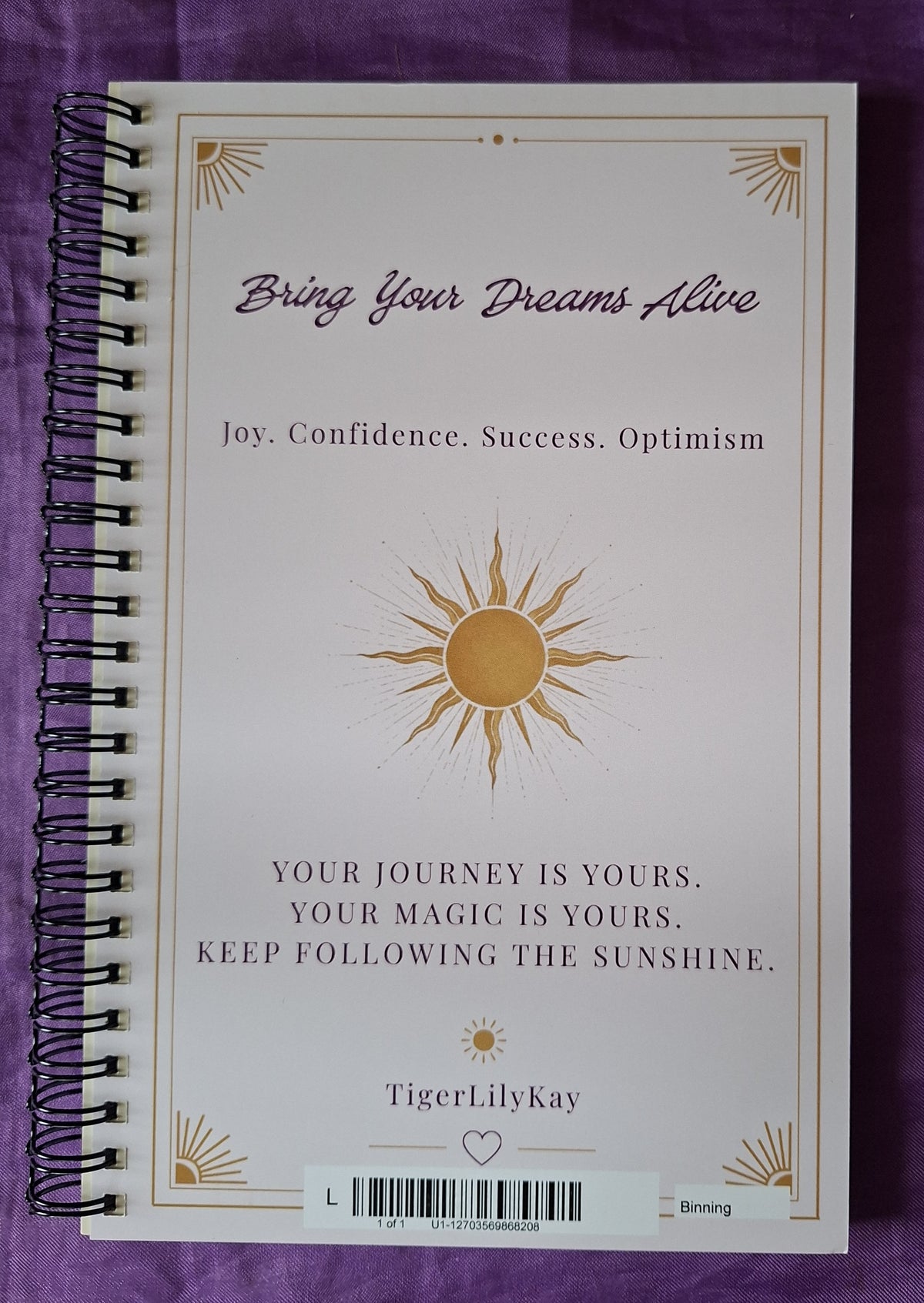 The Radiant Journal A5 80 pages- Follow the Sunshine - TigerLilyKay
