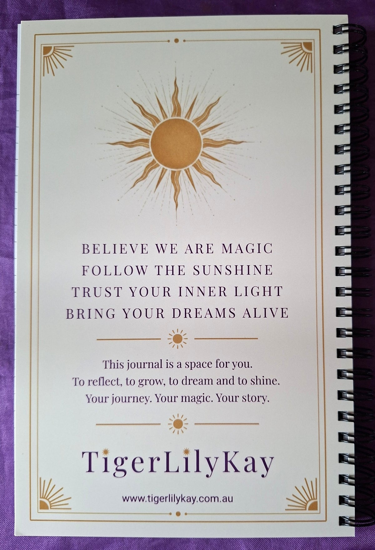 The Radiant Journal A5 80 pages- Follow the Sunshine - TigerLilyKay