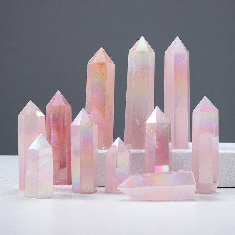 Aura Rose Quartz Tower