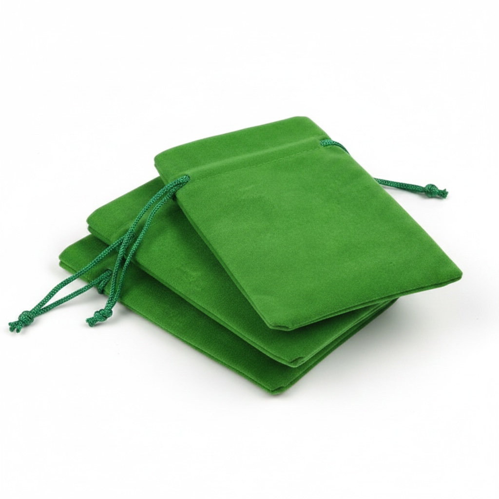 Grass Green Velvet Crystal and Trinket Pouch