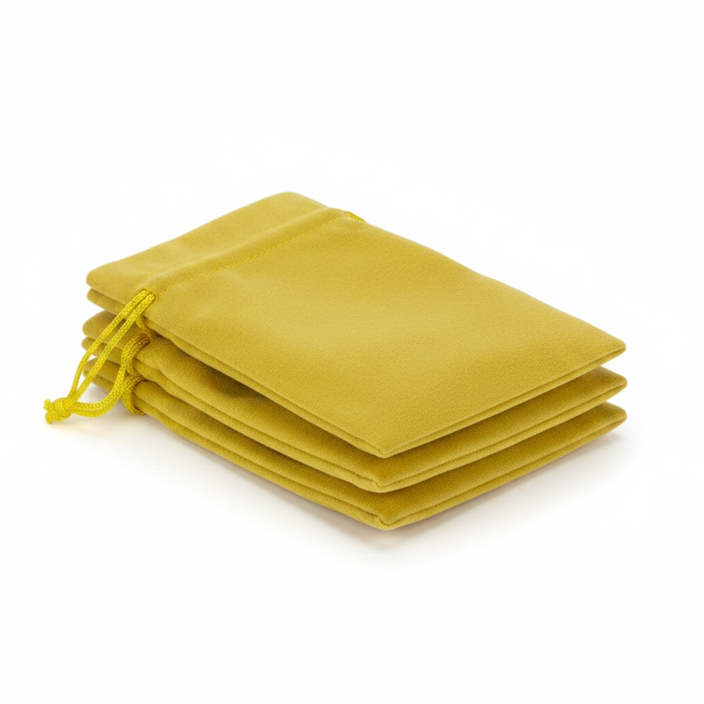 Sunny Yellow Velvet Crystal &Trinket Pouch