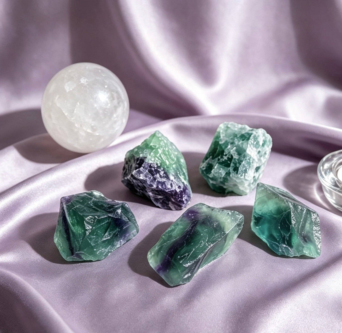 Raw Feather Fluorite Stones 100g | Natural Angel Plume Crystals