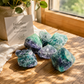 Raw Feather Fluorite Stones 100g | Natural Angel Plume Crystals