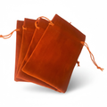 Orange Velvet Drawstring Pouch