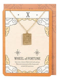 The Wheel of Fortune Vintage Style Tarot Necklace with Greeting Card