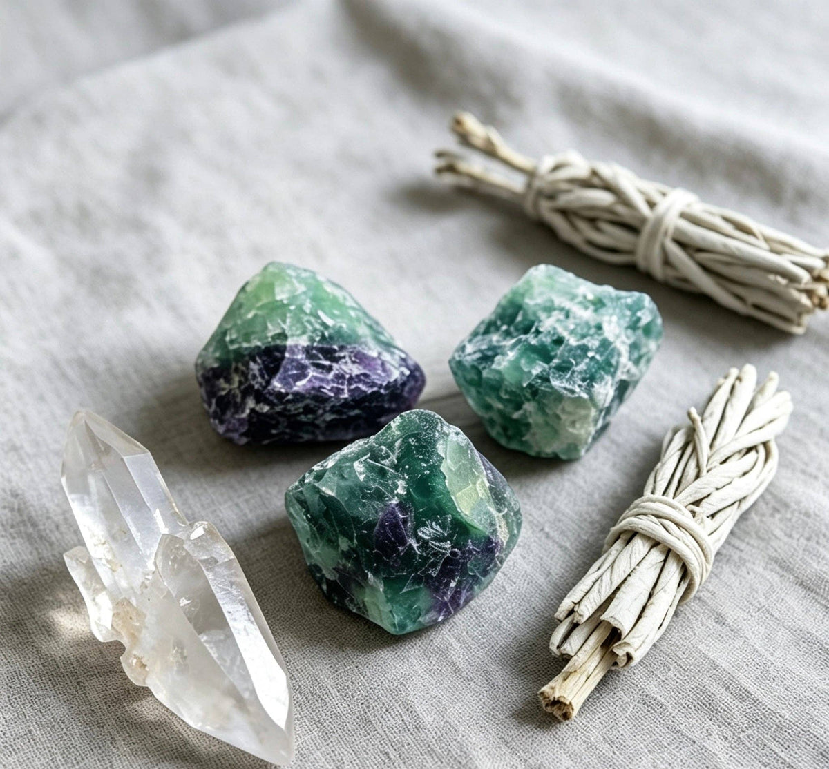 Raw Feather Fluorite Stones 100g | Natural Angel Plume Crystals