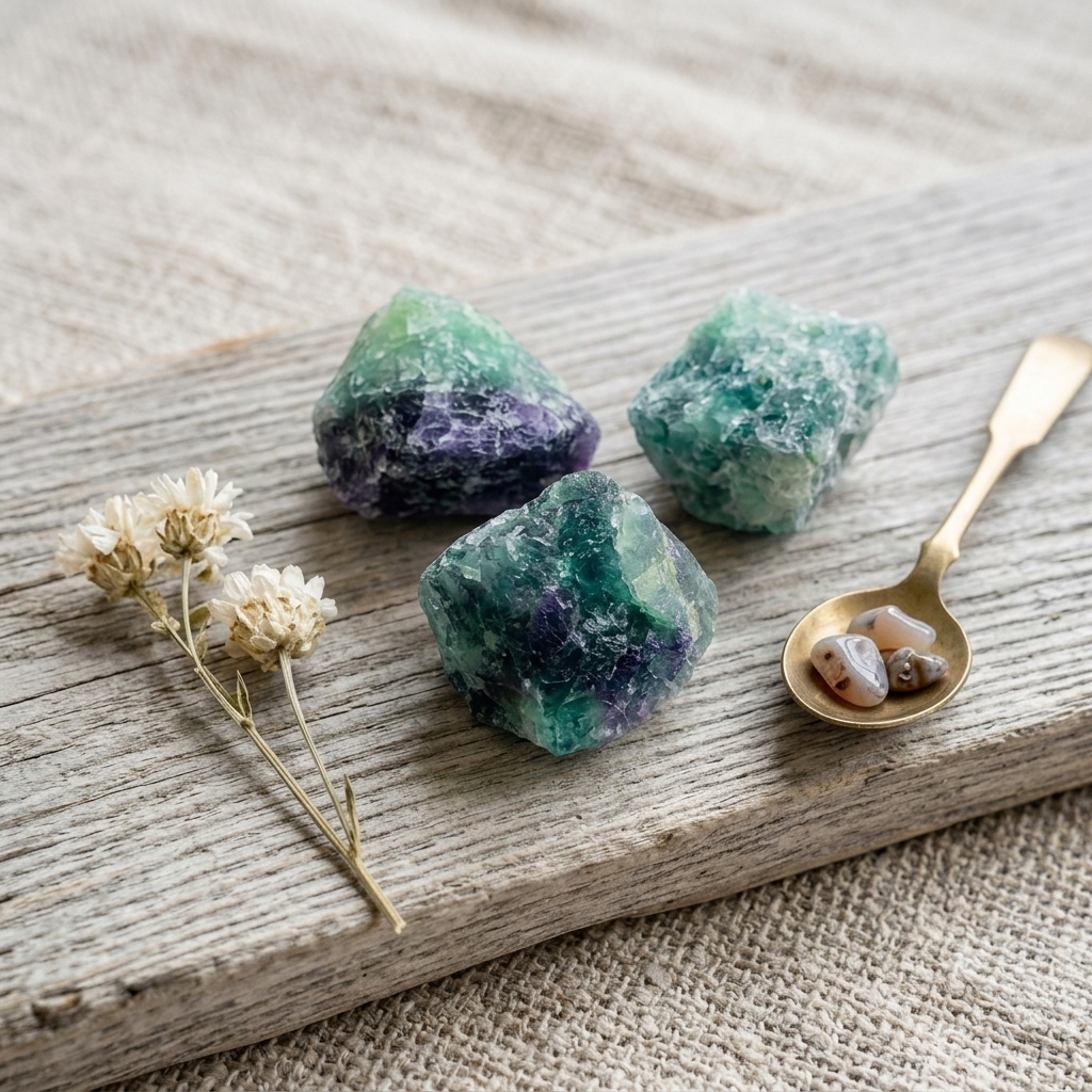 Raw Feather Fluorite Stones 100g | Natural Angel Plume Crystals
