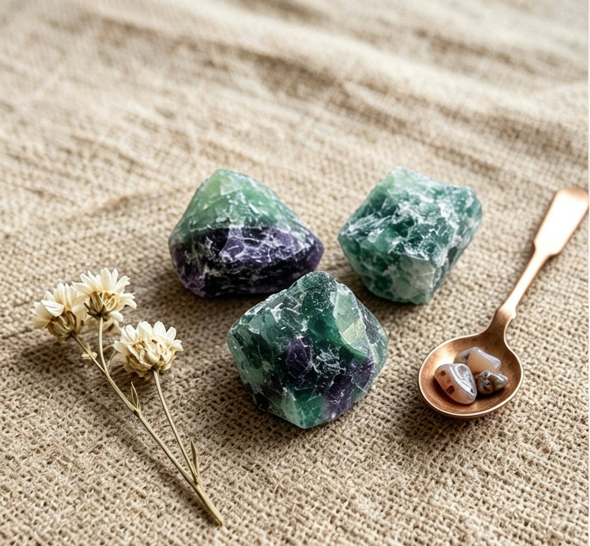 Raw Feather Fluorite Stones 100g | Natural Angel Plume Crystals