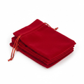 Bright Red Velvet Drawstring Pouch