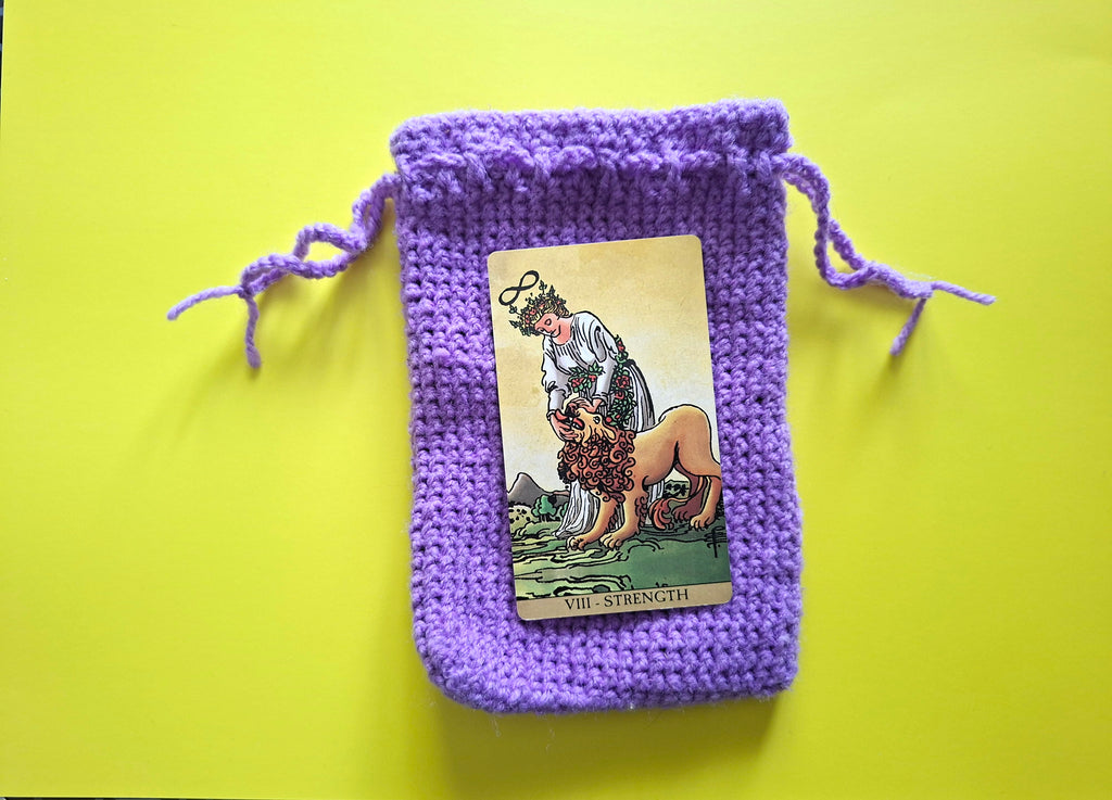 Handmade Crochet Drawstring Bag made by TigerLilyKay
