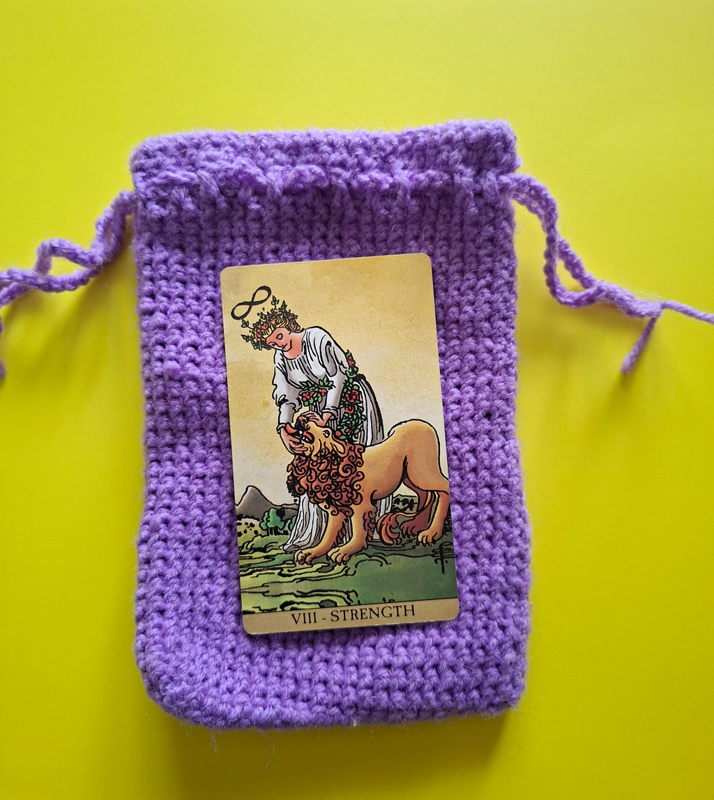 Handmade Crochet Drawstring Bag made by TigerLilyKay
